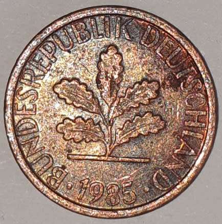 1985 D - 1 PFENNIG - ONE PFENNIG - GERMANY - FEDERAL REPUBLIC - (Copper Plated Steel)